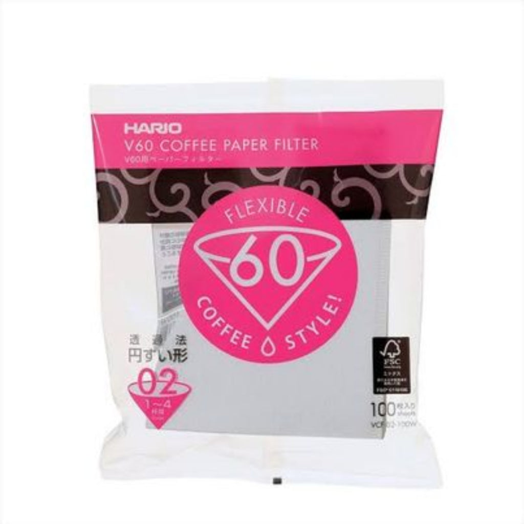 HARIO V60 Coffee Paper Filter - 100pcs | Size 02 , White Filter