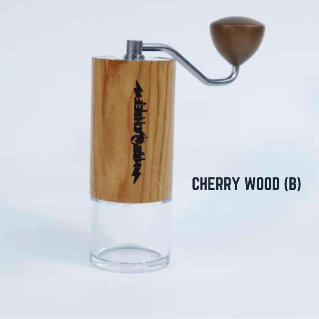 New MISCHIEF M40 in Wood tone | Manual Coffee Hand Grinder | Red Axle