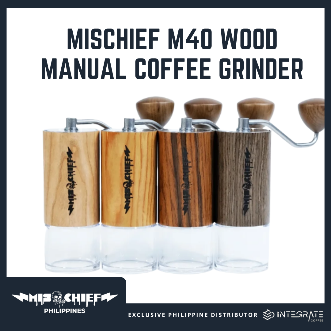 New MISCHIEF M40 in Wood tone | Manual Coffee Hand Grinder | Red Axle