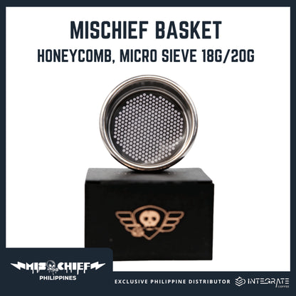 MISCHIEF Coffee Espresso Basket | HONEYCOMB, Micro Sieve 18g / 20g | Super fine filter screen