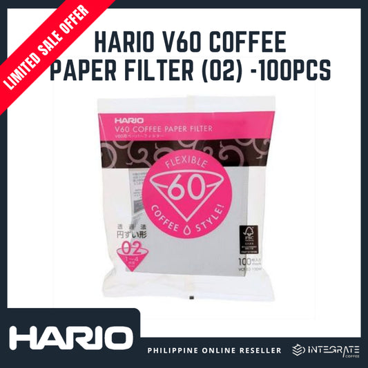 HARIO V60 Coffee Paper Filter - 100pcs | Size 02 , White Filter